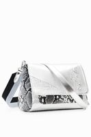 Middelgrote schoudertas met metallic patch - MATERIAL FINISHES - U Middelgrote schoudertas met metallic patch - MATERIAL FINISHES - U