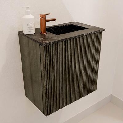 Toiletmeubel Mondiaz Joya Dlux | 40 cm | Meubelkleur Shadow | Faye wastafel Lava Wasbak Rechts | 1 kraangat
