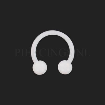 Circulair barbell 1.2 mm acryl wit