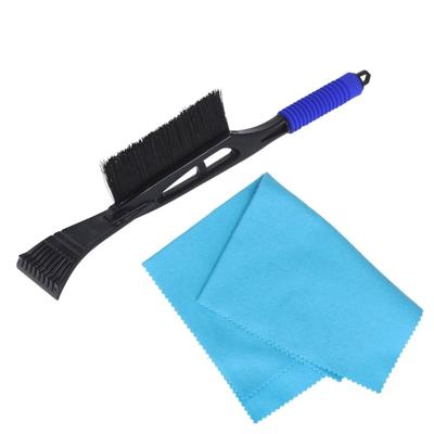 Autoramen lange IJskrabber met borstel zwart/blauw 53 cm met anti-condens doek