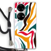 Colored Zebra: Huawei P50 Pro Transparant Hoesje met koord