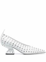 Ferragamo escarpins strassés à talon sculpté - Bleu