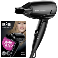 Braun Satin Hair 1 Reisföhn Inklapbaar - HD130 Style & Go - Zwart