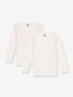 Set van 2 t-shirts met lange mouwen PETIT BATEAU wit