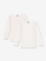 Set van 2 t-shirts met lange mouwen PETIT BATEAU wit