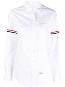 Thom Browne polo en coton à bande tricolore - Blanc