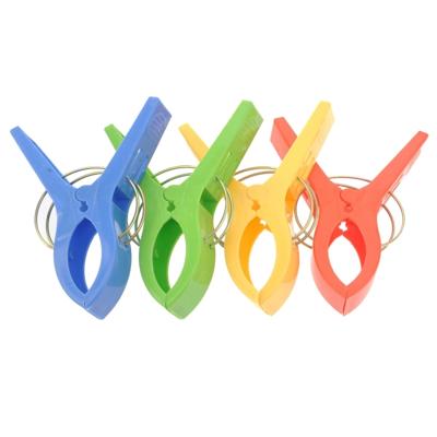Grote knijpers - 4x stuks - gekleurd - 12 cm - plastic - XL - handdoeken knijpers