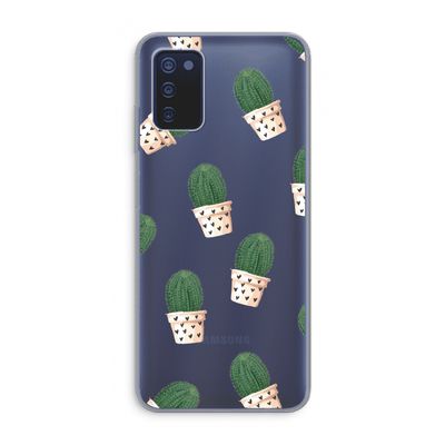 Cactusprint roze: Samsung Galaxy A03s Transparant Hoesje