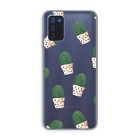 Cactusprint roze: Samsung Galaxy A03s Transparant Hoesje