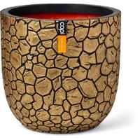 Bolvormige pot - CAPI EUROPE - Klei NL - 35 x 34 cm - Zwart/goud