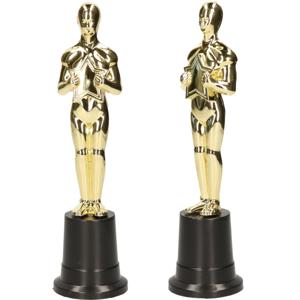 Filmster/Oscar award beeldje - 5x - goud - 22 cm - Hollywood thema film trofee