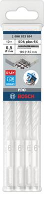 Bosch Accessoires PRO SDS plus-5X Hammer Drill Bit | 6.5 x 100 x 160 mm | 10 pcs - 2608833894