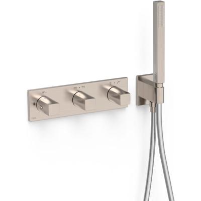 Douchekraan Tres B-System | Inbouw | Thermostaatkraan | Excl.Inbouwdeel | 4-weg | Rechthoek | RVS look