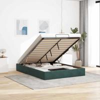 Ottoman bedframe zonder matras 140x200 cm fluweel donkergroen