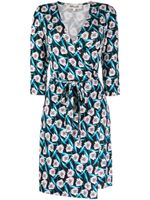 DVF Diane von Furstenberg robe courte en soie à fleurs - Bleu - thumbnail