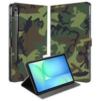 Samsung Galaxy Tab S10 FE | Tab S9 FE | Book Case | Hoesje met Standaard Army Dark