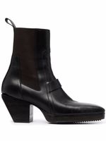 Rick Owens bottines en cuir à bout carré - Noir