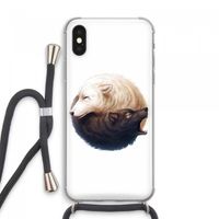 Yin Yang Wolves: iPhone XS Max Transparant Hoesje met koord