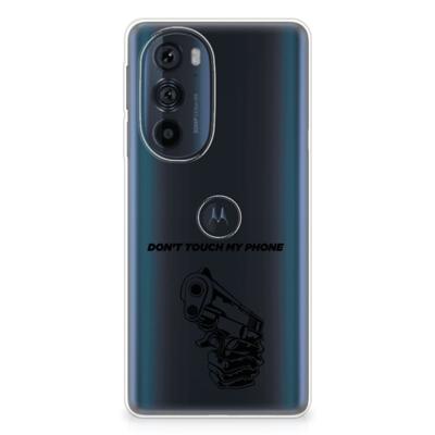 Motorola Edge 30 Pro Silicone-hoesje Gun Don't Touch My Phone Motorola Edge 30 Pro Silicone-hoesje Gun Don't Touch My Phone