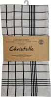 Handdoek Christelle, ft 50 x 70 cm, geruit, wit, pak van 3 stuks