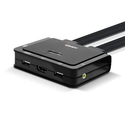 LINDY KVM-Umschalter KVM-switch HDMI Muis, Toetsenbord 4096 x 2160 Pixel