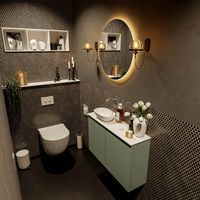 MONDIAZ FOWY toiletmeubel 80cm kleur army. Waskom positie links kleur talc | talc. Zonder kraangat