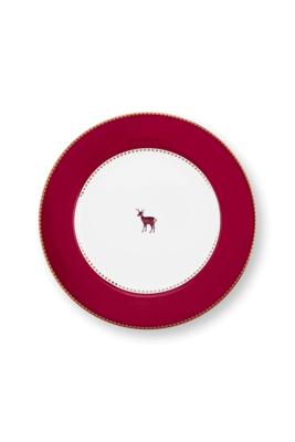 Pip Studio Bord Love Birds Donkerrood 21cm