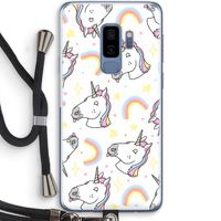 Rainbow Unicorn: Samsung Galaxy S9 Plus Transparant Hoesje met koord
