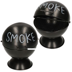 2x Zwarte terras asbakken Smoke 15 cm