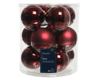 Kerstbal glas d8 cm ossenbloed 12st kerst - Decoris - thumbnail