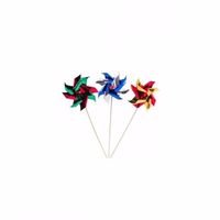 50x gekleurde windmolen prikkers 19 cm - Cocktailprikkers - thumbnail