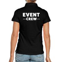 Event crew / personeel tekst polo shirt zwart voor dames - thumbnail