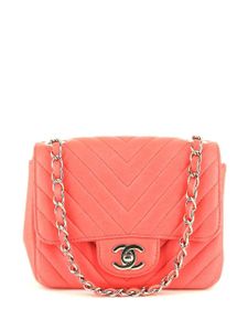 CHANEL Pre-Owned mini sac porté épaule Timeless Chevron Classic Flap - Rose