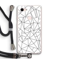 Geometrische lijnen zwart: Pixel 3 XL Transparant Hoesje met koord