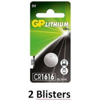 2 stuks (2 blisters a 1 stuks) GP Lithium knoopcel CR1616 - thumbnail