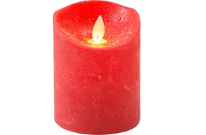 Ledkaars wax+vlam h10cm bo rood