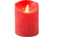 Ledkaars wax+vlam h10cm bo rood - thumbnail