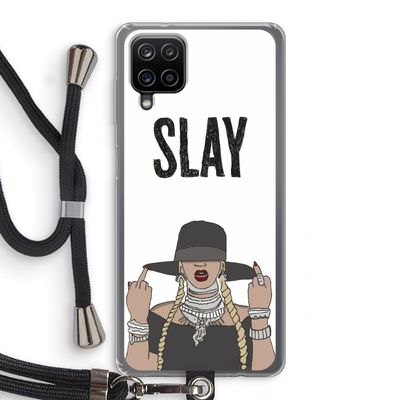 Slay All Day: Samsung Galaxy A12 Transparant Hoesje met koord