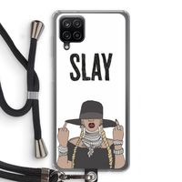 Slay All Day: Samsung Galaxy A12 Transparant Hoesje met koord