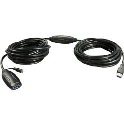 Lindy 43099 15m USB A USB A Mannelijk Vrouwelijk Zwart USB-kabel