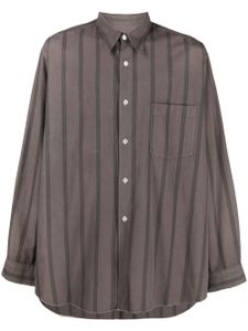 Comme Des Garçons Pre-Owned chemise rayée à col cranté (années 1990) - Marron