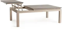 Tierra Outdoor bijzettafel flip-up coffee table trespa ophira 120x80x43cm champagne
