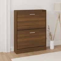 Schoenenkast 59x17x81 cm bewerkt hout bruin eikenkleur - thumbnail