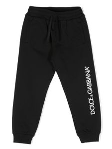 Dolce & Gabbana Kids pantalon de jogging à logo imprimé - Noir