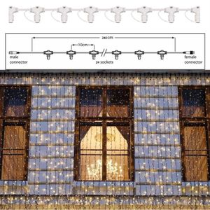 Hoofdkabel wit 120cm 12 aftakkingen voor Pro System Modular feestverlichting