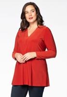 Yoek Tunic flare v-neck | Oranje | Maat 50/52