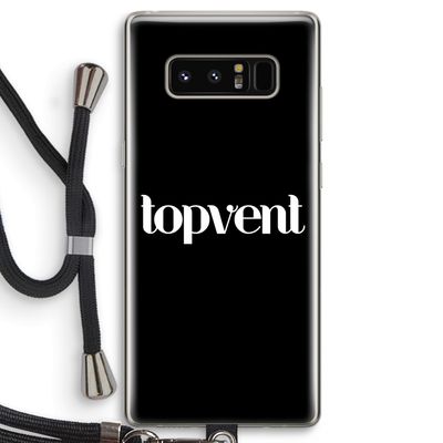 Topvent Zwart: Samsung Galaxy Note 8 Transparant Hoesje met koord