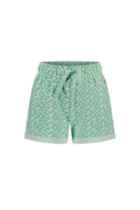 MAYCE Meisjes sweat short - Mint groen AOP