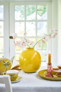Pip Studio Vaas Metaal Geel 23cm