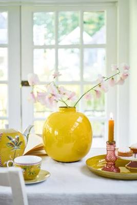 Pip Studio Vaas Metaal Geel 23cm